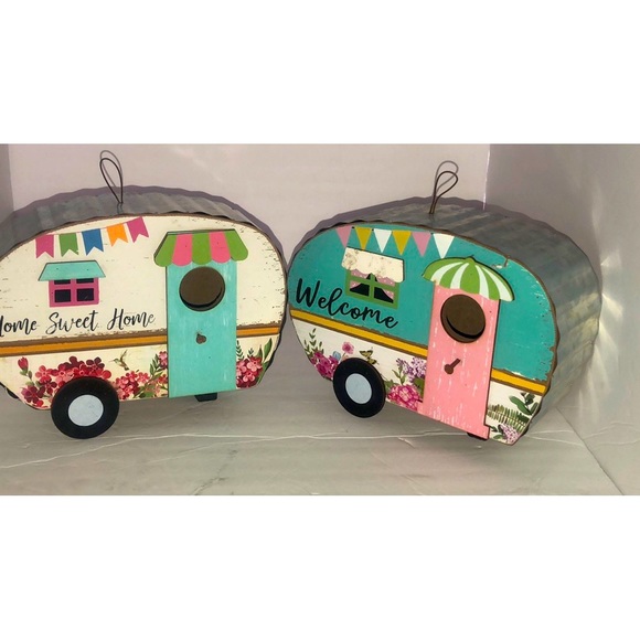 None Other - Bird houses 2 new 9”W x 6” H light weight decorative colorful with hook 🪝